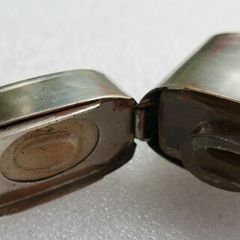 Antique Chrome Nickel Plated Metal Case Travel Bottle Ink - Scent Perfume