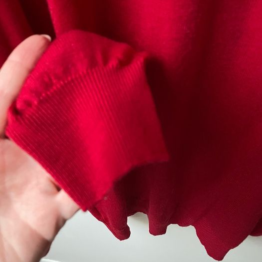 Vintage 80s John Rocha Chinatown Oversized Red Wool Turtleneck Sweater Jumper S/M