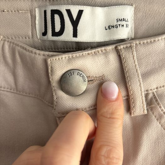 Cream pleather trousers