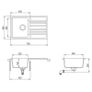 Granite Kitchen Sink Single Basin with Drainer Reversible Grey Image 5