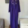 BNWT Vintage 1980s Vanity Fair purple velour housecoat with gold embroidery UK 12/14 Image 2