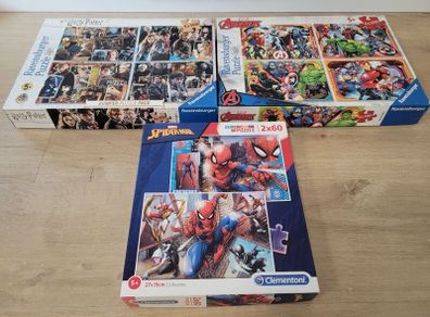 10 x Ravensburg Harry Potter / Marvel Jigsaw Puzzles Bundle