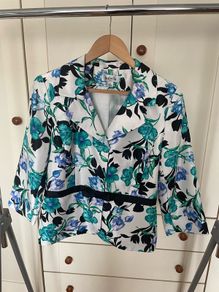 Isabella amazing women's blazer white with flowers size 12 Uk