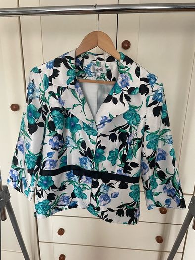 Isabella amazing women's blazer white with flowers size 12 Uk