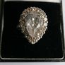 Vintage Sterling Silver 925 Big Stone Ring Women Champagne Crystal Cubic Zirconia 10g size Q1/2 Image 3
