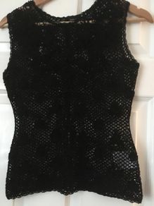 Karen Millen Hand Crochet Black Top - Size 1