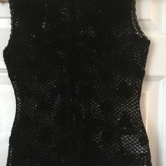 Karen Millen Hand Crochet Black Top - Size 1