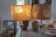 2 x Brass Vintage Candle brass Lamps