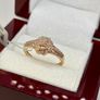 Diamond 9K (375) Rose Gold SGL Certified Pink Diamond Cluster Ring. Image 7