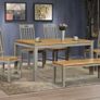 Nappa Grey & Oak Dining Set Image 2