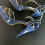 Never worn blue and gold BUFFALO platform sandal  size 4 Image 5