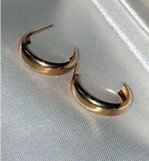 Vintage Hallmarked 9ct Gold 'Demi' Hoops
