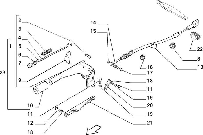 Handbrake Cable (Fiat Ducato Camper)