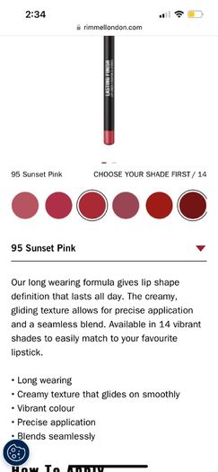 Rimmel Lasting Finish Lip Liner HALFPRICE