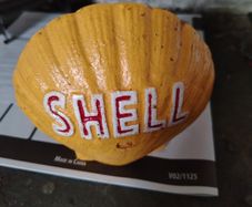vintage shell  oil money box
