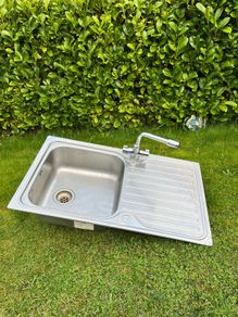 Kitchen Sink + Tap + drain pipes