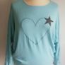 Carla Giannini Turquoise Aqua Knit Jumper Heart Star Ladies One Size NWT  CAN POST Image 2