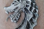 Dragon head pewter pendant