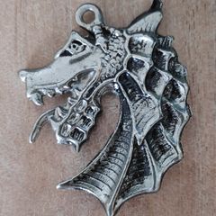 Dragon head pewter pendant