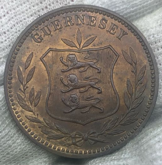 Guernsey 1897 H 8 Doubles beautiful uncirculated