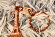 Paris in Your Pocket Eiffel Tower Keychain rose gold