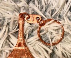 Paris in Your Pocket Eiffel Tower Keychain rose gold