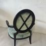 Verdant Halo Armchair in Distressed Teal Velvet with Sculpted Ebony Frame Image 3