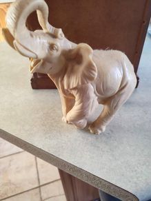 Elephant with Trunk Up Wealth Lucky Figurine Statue Sculpture Home Decor