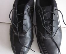 Nike Golf Shoes Black Heritage Cleat Spikes Leather S9.5