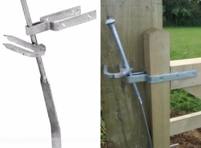 Field Gate Spring Latch Set Galvanised Fastener Lock