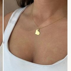 solid gold 18k love heart necklace