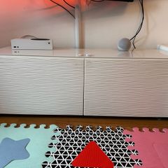 ikea Besta cabinet with glass top TV cabinet