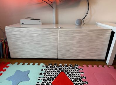 ikea Besta cabinet with glass top TV cabinet