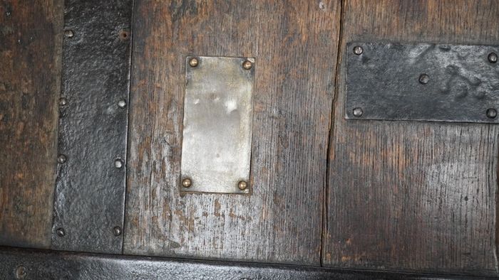 Antique Iron-Bound Oak Trunk / Valuables Chest, c.1780-1820