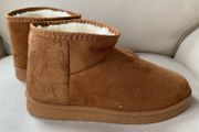 Mini Suede Fur Lined Boot in Tan