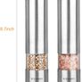 Electric Salt and Pepper Mill Set, Battery Operated, Ceramic Grinding Blade, Automatic Stainless Steel Grinders Shakers with LED Light and Adjustable Coarseness (FREE POSTAGE) Image 2