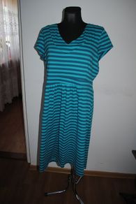 Lily & Me Blue striped midi dress Perfect condition size UK18 EU46 Postage included