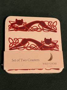 2 Wild Goose Celtic Cat Coasters