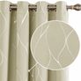 Blackout Curtains, Thermal Insulated Curtains, Wave Line Foil Printed Ring Top Curtains (MULTIPLE SIZES/COLOURS) Image 3
