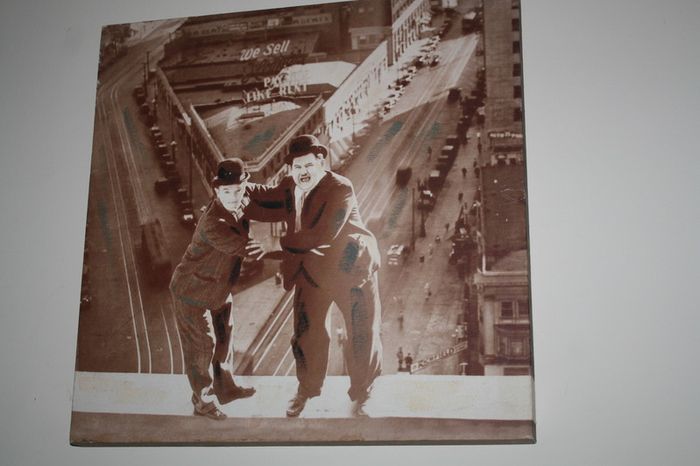 Stan & Ollie B/W Print on Canvas (40cm x 40cm)
