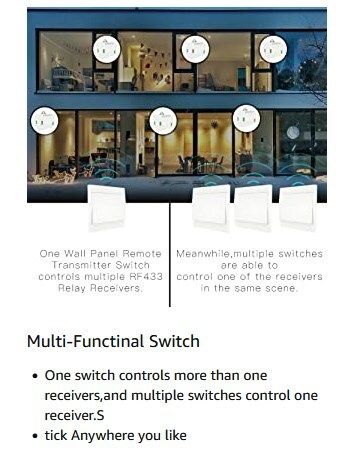 MOES Wireless Light Switch Kit, Kinetic Switch, No Wiring No Battery Easy Installing, Outdoor Remote Control