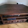 TV corner unit (walnut) with storage. Image 2