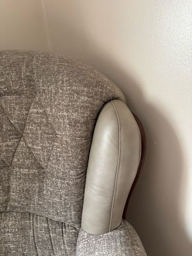 Beige fabric armchair