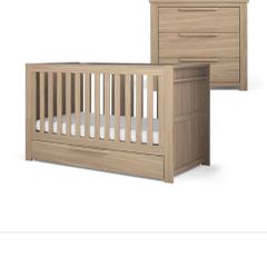 Franklin 2 Piece Cotbed Set with Dresser Changer - Oak
