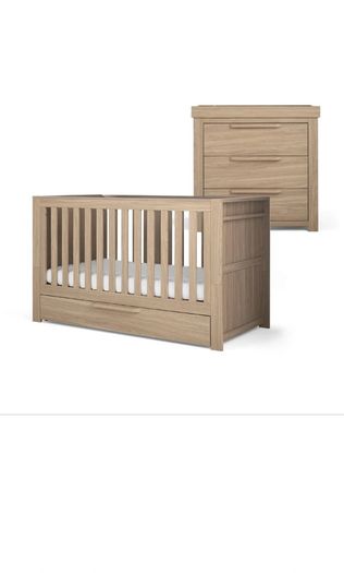 Franklin 2 Piece Cotbed Set with Dresser Changer - Oak