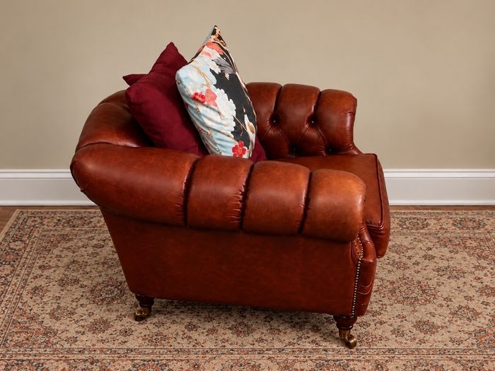 Chesterfield burgundy leather armchair