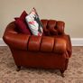 Chesterfield burgundy leather armchair Image 2