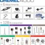 Dremel 4000 Rotary Tool 175 W, Rotary Multi Tool Kit with 6 Attachments 128 Accessories Variable Speed 5000-35000 rpm for Cutting, Carving, Sanding, Drilling, Polishing, Routing, Sharpening, Grinding Image 6