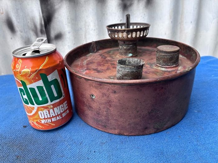 Antique double burner oil lamp
