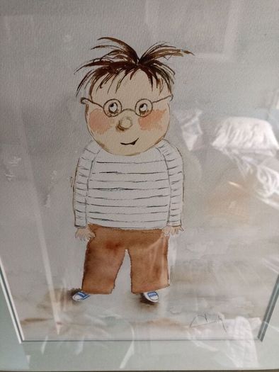 Framed Watercolour Cartoon Pic